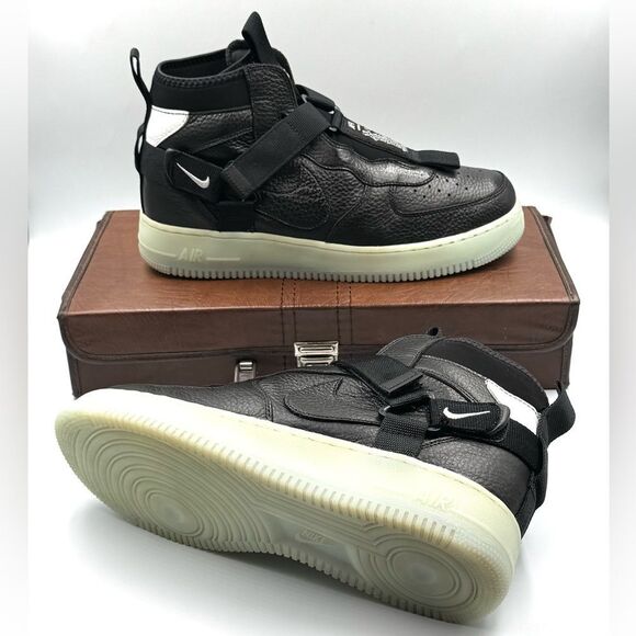 Nike Air Force 1 Mid Utility 'Black Half Blue' - Picture 1 of 10